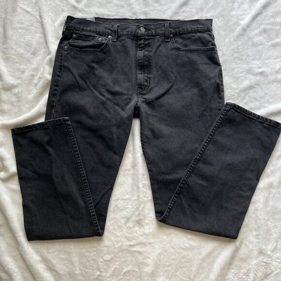Mens Levis 502 Jeans 38x34 Black Regular Taper Denim Stretch (37x31 measures) - Picture 1 of 10